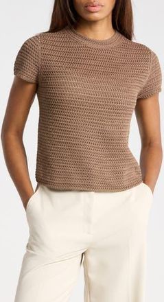 Vince Cotton Crochet Crewneck T-Shirt in Desert Wind at Nordstrom Rack, Size X-Small