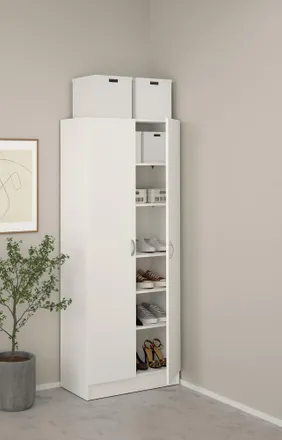 ebuy24 Scarpiera/mobile Multiuso Mod. Focus 69.2x34.6 H. 170.4 Bianco Opaco