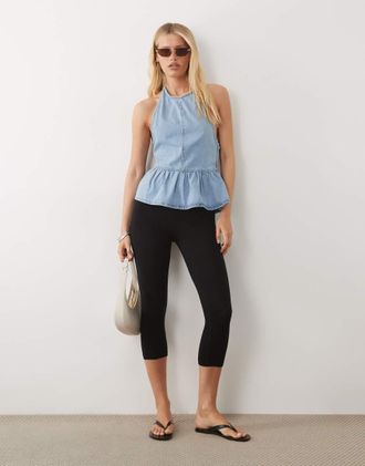 Asos Top peplo accollato-Blu