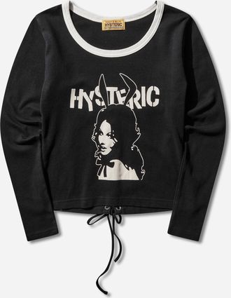 Hysteric Glamour Women s Bunny Girl Lace-Up Baby T-Shirt Black