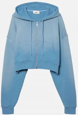 Elwood Womens Babydoll Crop Zip Hoodie In Blue