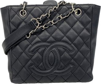 Chanel Black Grained Calfskin Tote Bag (Pre-Owned)