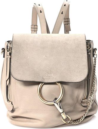 Chloé Grey Calfskin Medium Faye Backpack (Authentic Pre-Loved)