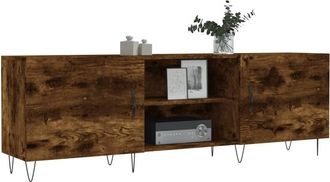 Berkfield Home TV Cabinet Smoked Oak 150x30x50 cm Engineered Wood in Brown | Size: 150 x 30 x 50 cm