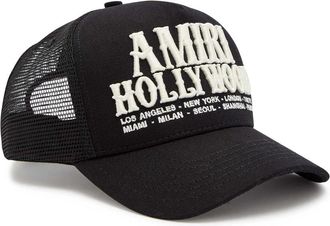Amiri Hollywood Embroidered Canvas and Mesh cap - Black - One Size