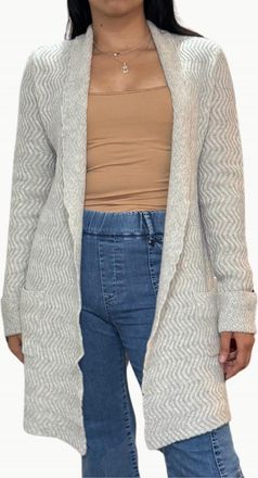 Oats Cashmere Dais Longline Silhouette Cardigan In Nimbus