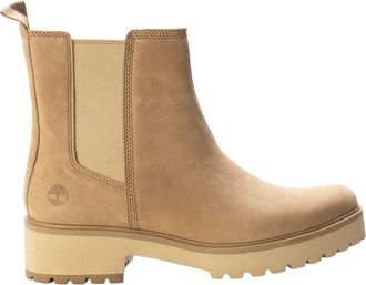 Timberland Stoere leren Chelsea-laarzen met blokhak voor dames (Taupe)