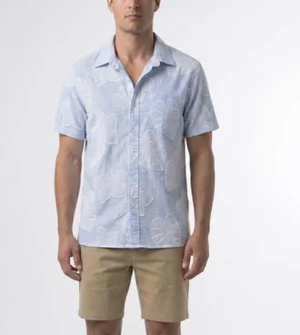 Surfside Supply Co. Joseph Striped Floral Shirt in Blue at Nordstrom, Size Xx-Large