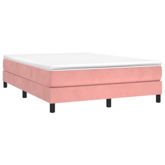 vidaXL Estructura De Cama Sin Colch&oacute;n Terciopelo Rosa 140x190 Cm Vidaxl