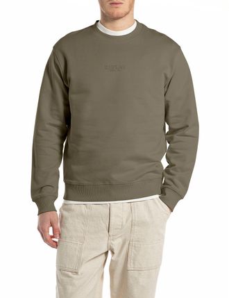 Replay Sweatshirt REPLAY, Herren, Gr. XXL, braun (mud), Sweatware, Obermaterial: 100% Baumwolle, unifarben, Rundhals, Rippb&uuml;ndchen, Sweatshirts Sweatshirt, R