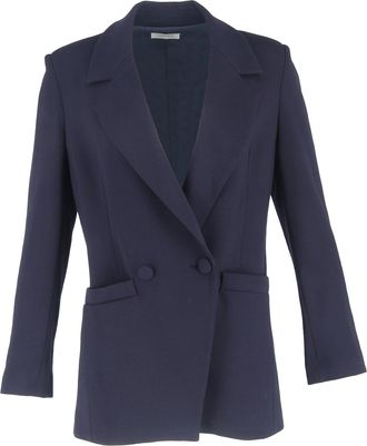 Anine Bing Double-Breasted in Blazer in Navy Blue Polyester