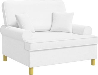 vidaXL Sill&oacute;n Xxl Con Cojines Blanco Tela Vidaxl