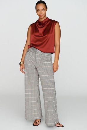 Maeve Knit Plaid Trousers Pants