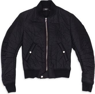 Amiri Black Tonal Crinkle Bomber