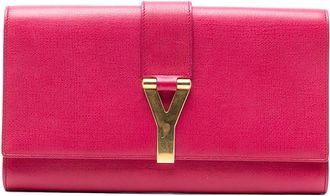 Saint Laurent Pre-owned Saint Laurent Textured Calfskin Chyc Ligne Clutch 265701A.527411