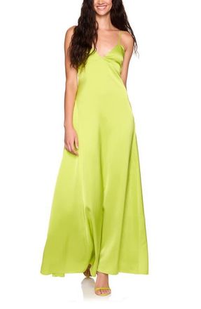 Susana Monaco Satin Slipdress in Chartreuse at Nordstrom, Size 10