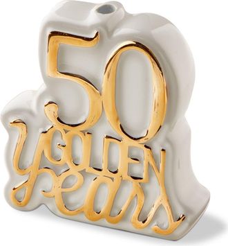 Tag 50 Golden Years Cake Topper Candleholder Gold Earthenware Everyday at Nordstrom