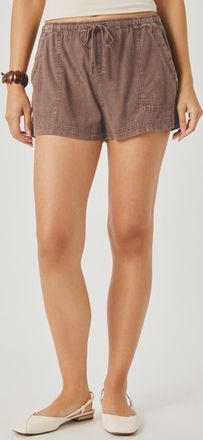 Splendid Rosalie Tie Waist Shorts in Wicker Brown at Nordstrom, Size X-Small