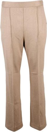 Max Mara Pantalone - Dames - Straight fit broeken - Beige - L - Polyester - Broeken