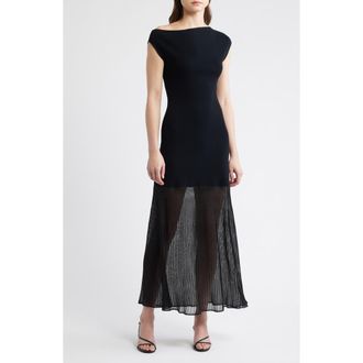 Rails Vinka Mixed Media Maxi Dress in Black at Nordstrom, Size Large