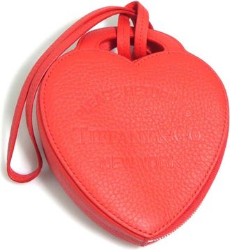 Tiffany & Co. Red Color Leather Coin Purse/Coin Case (Pre-Owned)