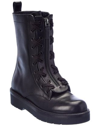 Valentino Rockstud Leather Combat Boot