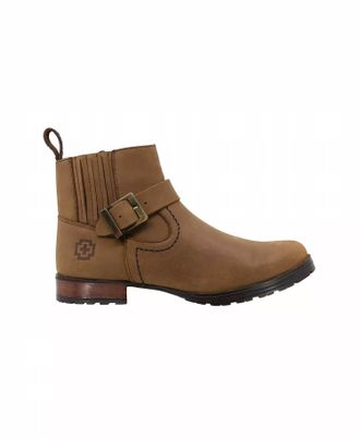 SWISSBRAND Casual Leather Booties In Honey