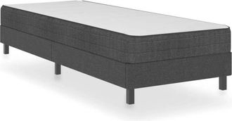 vidaXL Cama Box Spring Tela Gris Oscuro 100x200 Cm Vidaxl