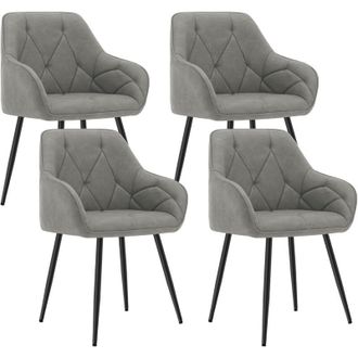 Woltu Set 4 Sedie Imbottite Moderne da Cucina o Soggiorno Gambe in Metallo. in PU Vintage Grigio Scuro