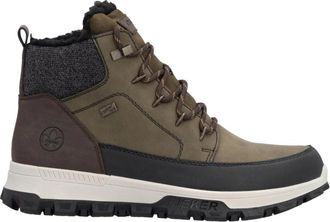 Rieker Groene Casual Enkelhoge Laarzen met Vetersluiting - Heren - Veterlaarzen - Groen - 42 EU - Leer - Schoenen
