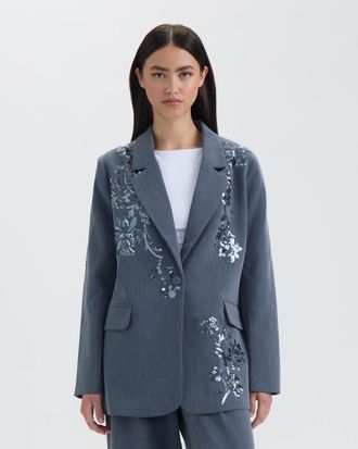 NVLT Womens Sequin Blazer
