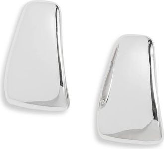 Open Edit Rounded J Hoop Earrings in Silver at Nordstrom
