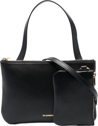 Jil Sander logo-stamp shoulder bag - women - Calf Leather - OS - Black