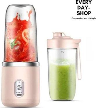 OEM Licuadora Port&aacute;til, Mezcladora, Incluye Botella Para Beber, M&aacute;quina Para Batidos, Licuadora Port&aacute;til Para Llevar, Recargable, 400 Ml, Rosa