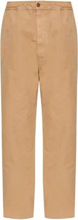 Maison Margiela Relaxte Katoenen Twill Broek - Heren - Straight fit broeken - Beige - L - Katoen - Broeken