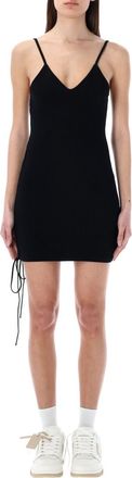 Off-white Black V Neck Mini Dress