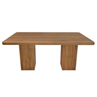 NATYAL Mesa de comedor de madera maciza en roble con patas alistonadas 200cm