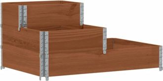vidaXL Vidaxl - Arriate Elevado De 3 Niveles Madera Maciza Pino Marr&oacute;n 120x80cm