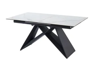 Vente-Unique Tavolo Da Pranzo Allungabile Da 6 A 8 Coperti In Ceramica E Metallo Bianco - Libsy