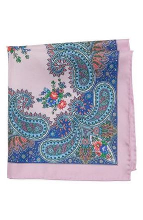 Robert Graham Paisley Floral Silk Pocket Square in Pink/Blue at Nordstrom Rack