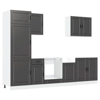 vidaXL Vidaxl - Set Mobili Da Cucina 7 Pz Kalmar Neri Legno Multistrato
