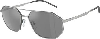 Emporio Armani EA2147 30456G Mens Sunglasses Silver Size 58