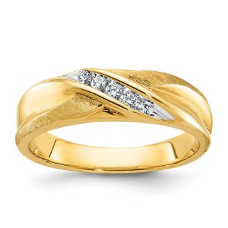 Diamond2Deal 14k Yellow Gold Lab Grown Diamond Wedding Band Ring 1/10Ct Clarity- VS Color- G-H