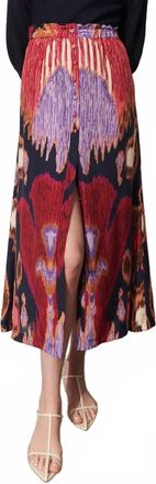 Figue Bastien Skirt In Fan Ikat Tue Navy