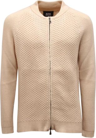 Alpha Studio Wol Kasjmier Vest Trui Sesamo - Heren - Vesten - Beige - L - Wol - Truien & Vesten
