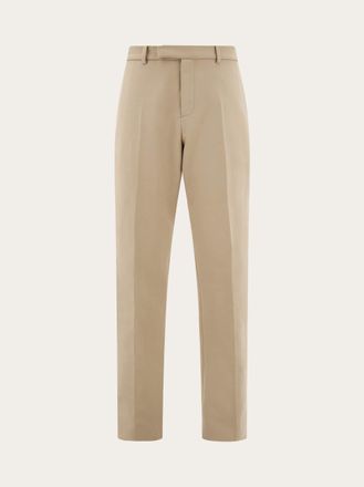 Ferragamo Uomo Chino in cotone e cashmere Beige