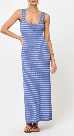 L*Space Rosalie Maxi Cover-Up Dress in Blue Lagoon at Nordstrom, Size X-Large