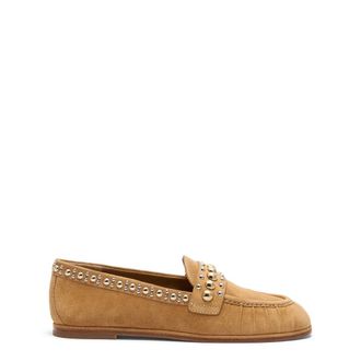 Stuart Weitzman Perry Loafer - female - Stuart Weitzman - Loafers - Beige - 7 1/2 UK - Shoes