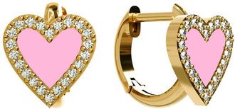 Gabi Rielle 14K Over Silver Pink Agate Cz Mini Hoop Earrings