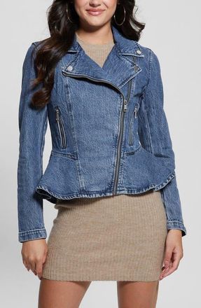 Guess Denim Moto Jacket in Syrus at Nordstrom, Size X-Small